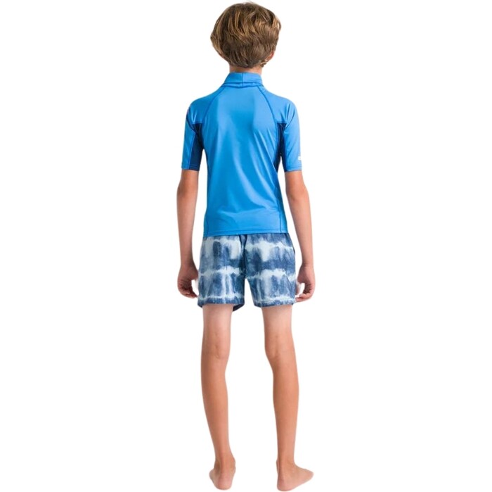 2024 C-Skins Junior NuWave X Short Sleeve Rash Vest C-NLYSSJ - Cyan / Slate / Multi